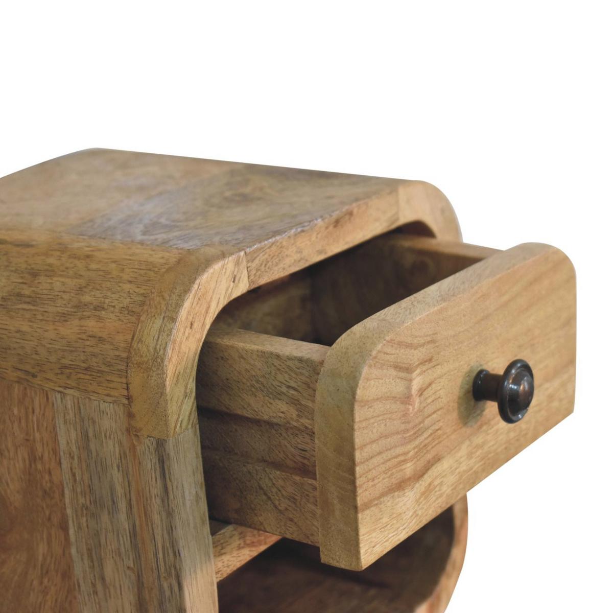 NACHTTISCH Petite, Wandmontiert, 1 Schublade, 1 offenes Fach, Beige - Beige/Messingfarben, Holz/Metall (20/20/17cm) - Artisan Furniture