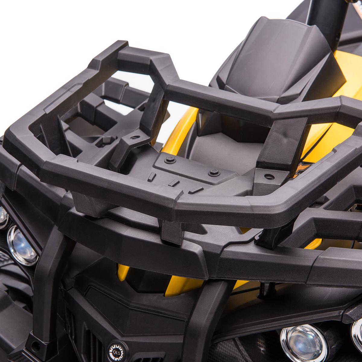 ELEKTRO-QUAD Kinderquad mit Scheinwerfer, Kindermotorrad mit USB-Anschluss, Gelb - Gelb, Metall (100/65/73cm) - HOMCOM