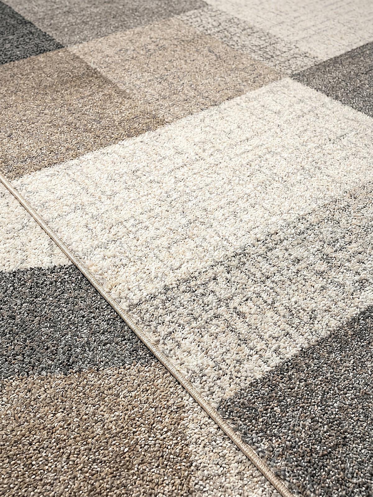 TEPPICH Niederflor Patchwork THUR Polypropylen Grau 80 x 140 cm - Beige, Textil (140/200cm) - KADIMA DESIGN