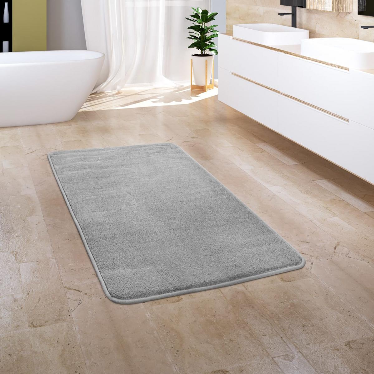 FLACHWEBTEPPICH Waschbar handgewebt, einfarbig, Grau, 60 x 100 cm - Grau, Textil (100/60cm) - KADIMA DESIGN