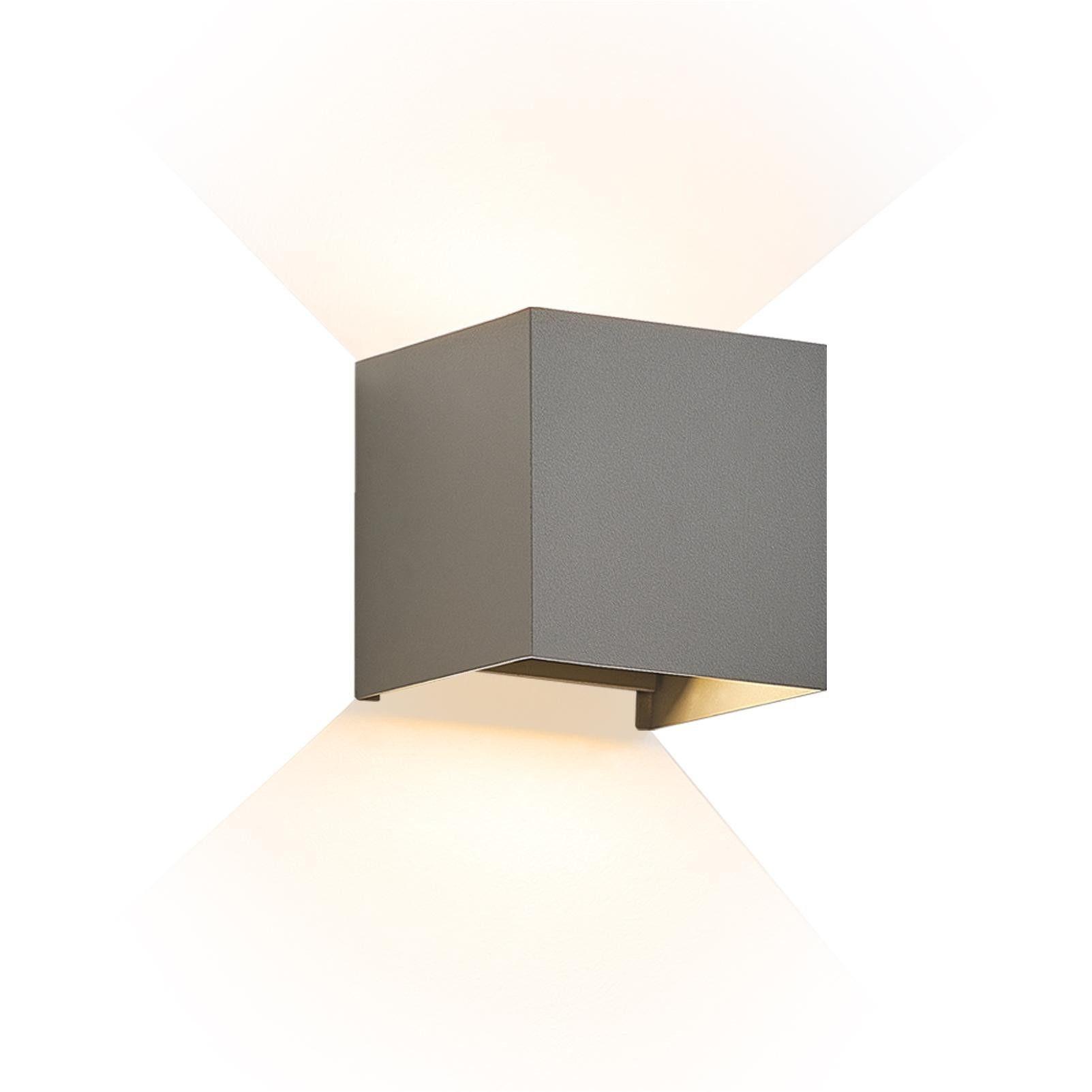LED-WANDLEUCHTE Luminous 10/10/10 cm - Grau, Metall (10/10/10cm) - ZMH