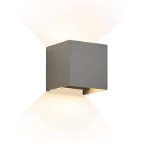 LED-WANDLEUCHTE Luminous 10/10/10 cm - Grau, Metall (10/10/10cm) - ZMH