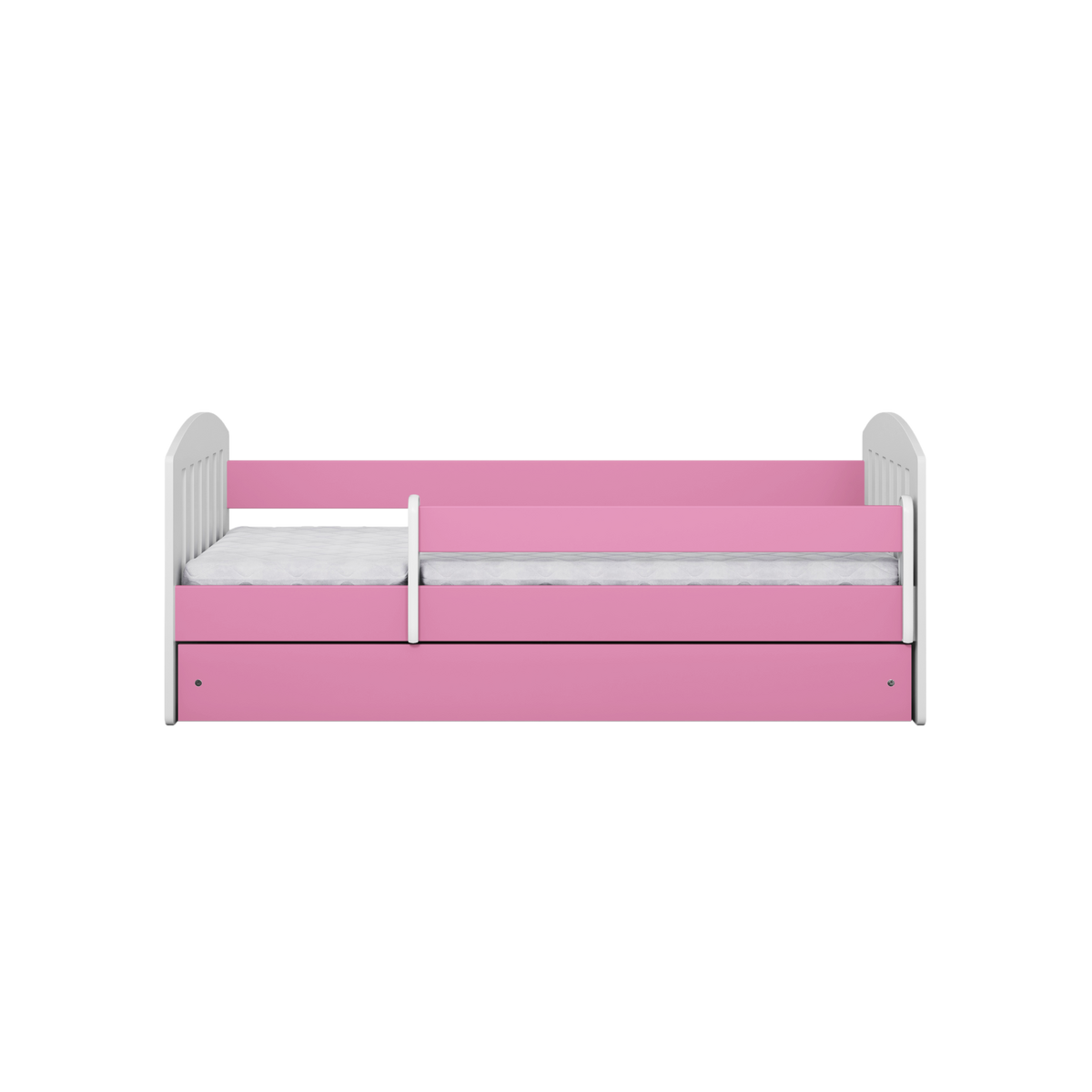 KINDERBETT CLASSIC mit Schublade und Matratze Rosa 90/65/184 - Rosa, Holzwerkstoff (80/180cm) - RAUMHIRSCH FURNITURE