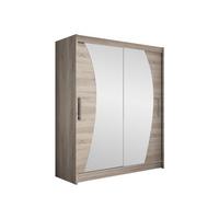 SCHWEBETÜRENSCHRANK Westa X - Silberfarben/Trüffeleichefarben, Holzwerkstoff/Metall (150/200/58cm) - MIRJAN24