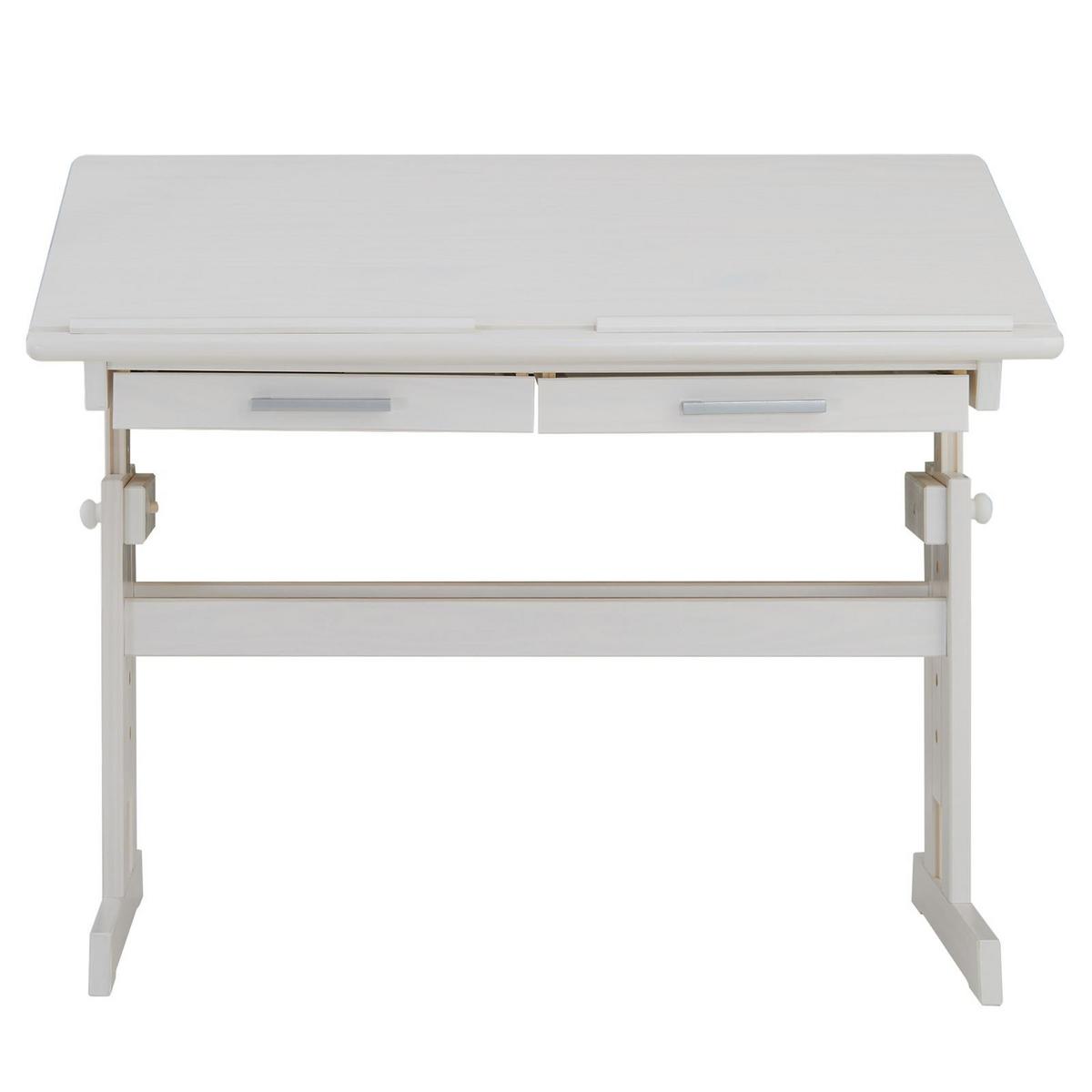 KINDERSCHREIBTISCH OLIVIA - Weiß, Holz (109/130/55cm) - IDIMEX