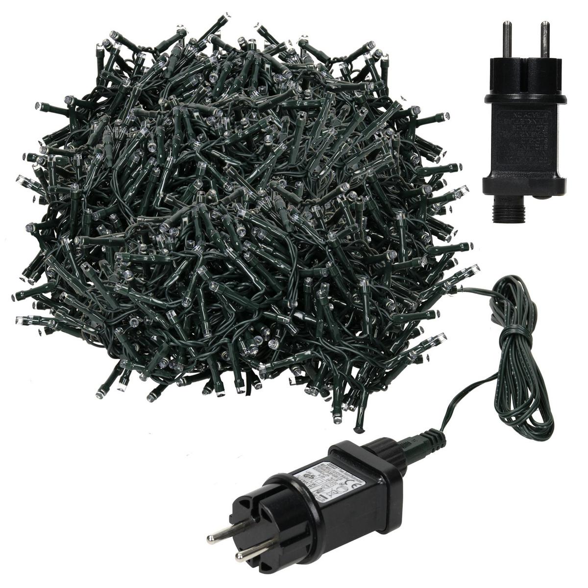 LED LICHTERKETTE Cluster Außen Innen 15 m Weihnachtsbeleuchtung 750 LED Warmweiß - Schwarz, Kunststoff (1800cm) - ECD-Germany