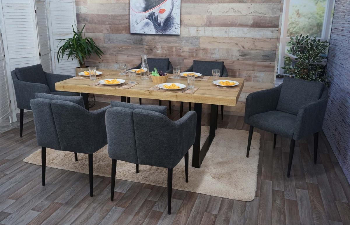ESSZIMMERSTUHL Anthrazit 6er-Set - Dunkelgrau/Anthrazit, Textil (60/86/65cm) - MCW