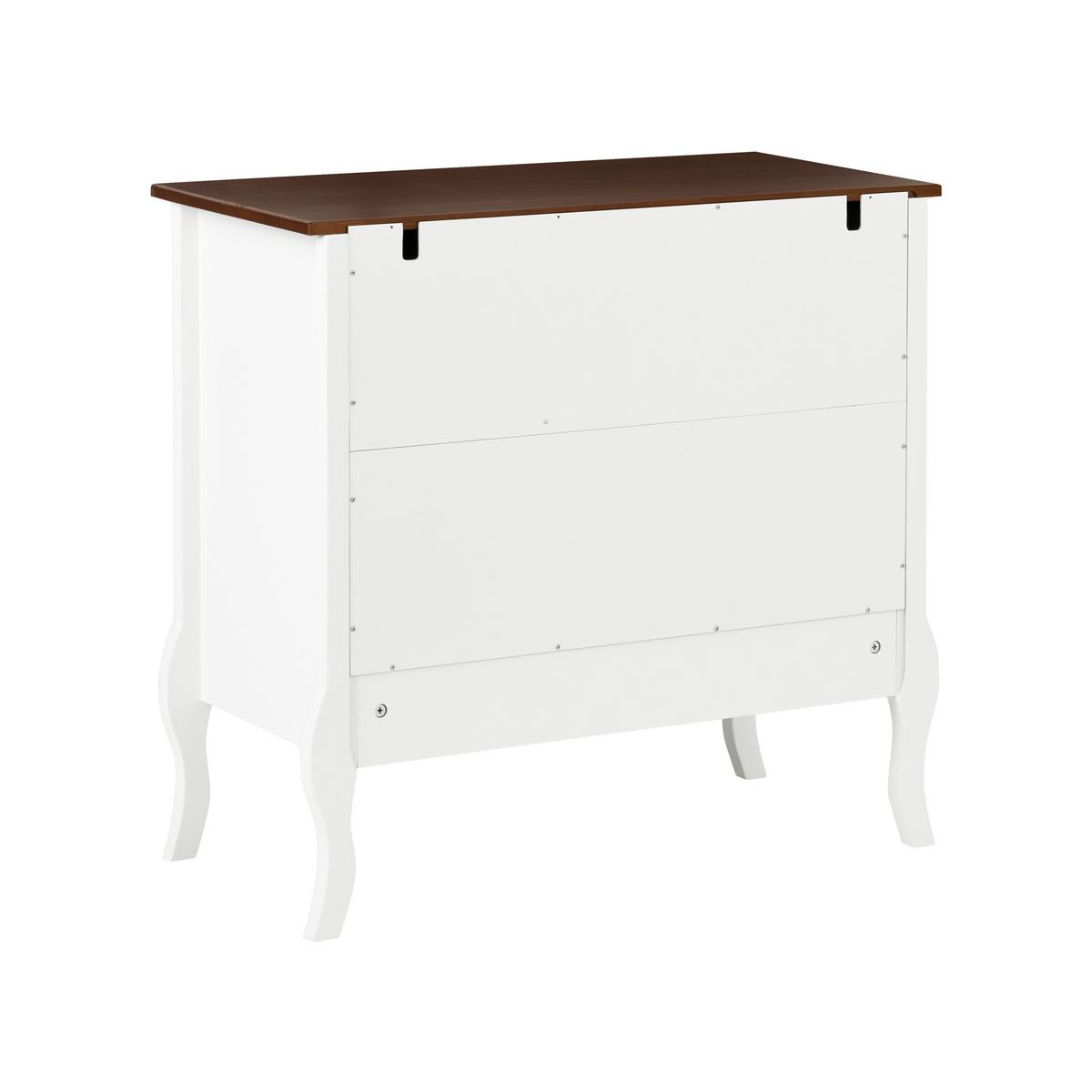 KOMMODE mit 3 Schubladen Weiß Nundle - Weiß, Holzwerkstoff (80/76/40cm) - Beliani