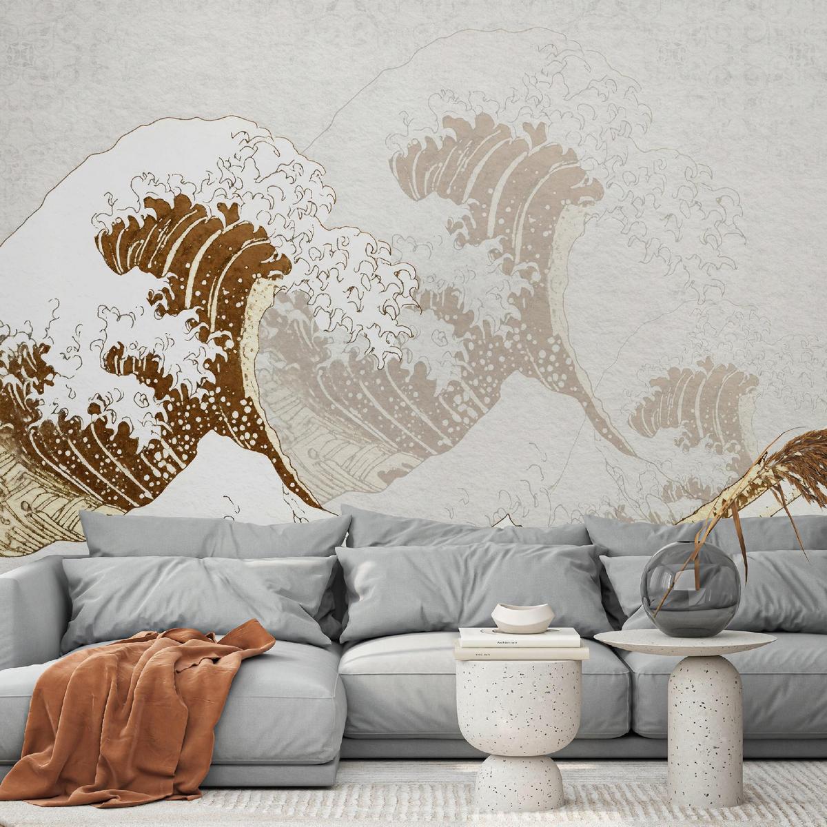 FOTOTAPETE Abstrakt Beige Vlies Tapete Wohnzimmer 400x280 - Multicolor, Papier (400/280cm) - Wallarena