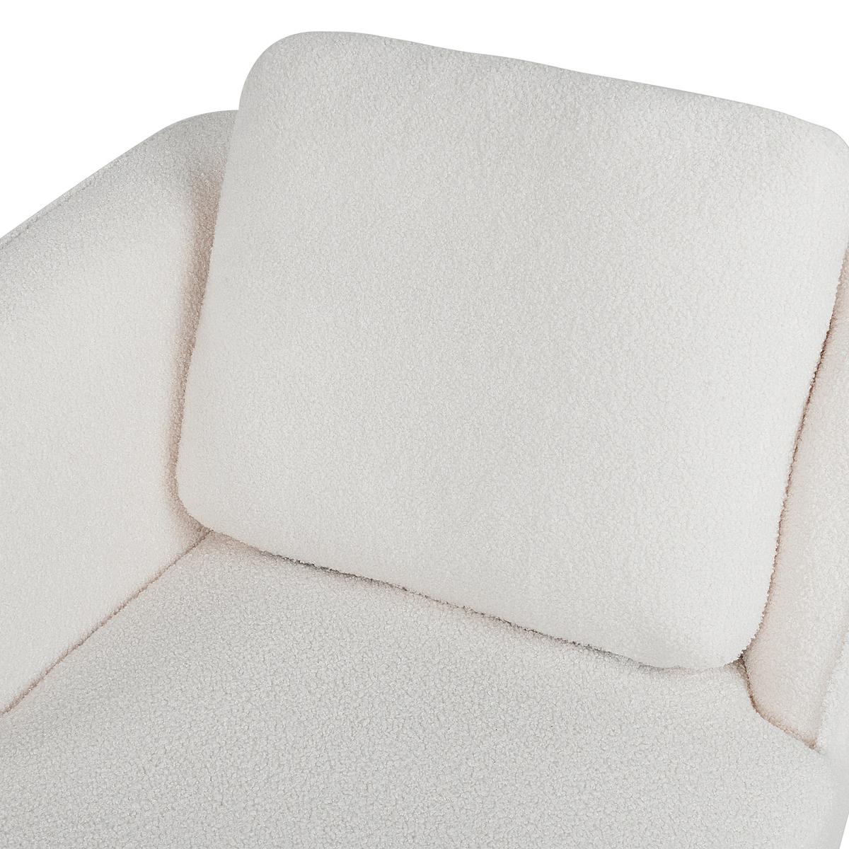 CHAISELONGUE-RECHTSSEITIGE Bouclé Cremeweiß Artheze - Creme/Schwarz, Textil (148/70/64cm) - Beliani