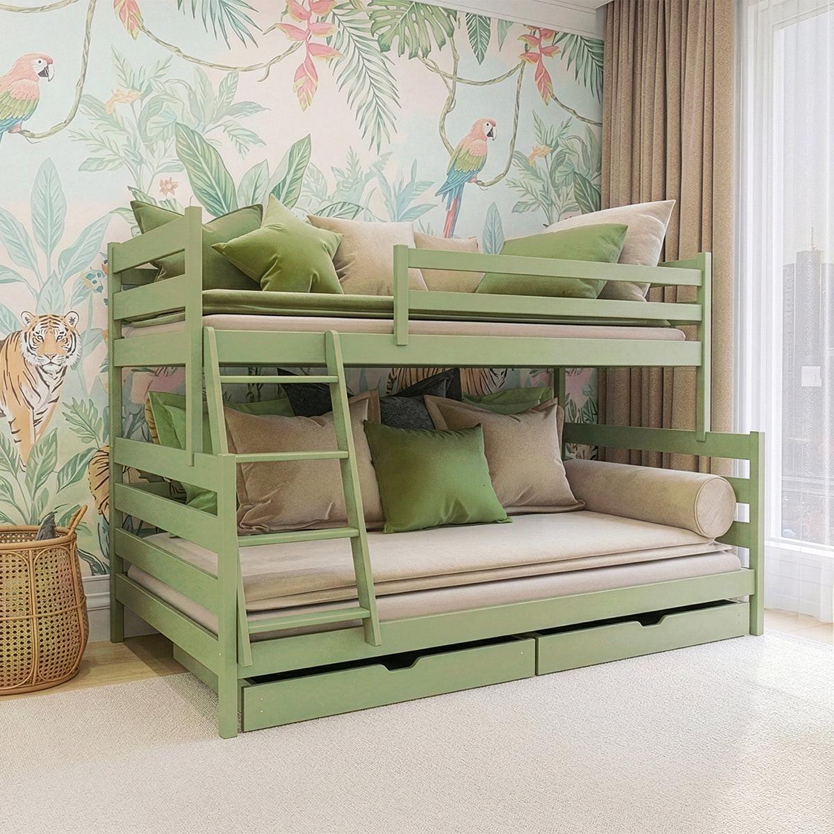 ETAGENBETT 120/200 Leo Olive - Grün, Holz (120/200cm) - Petits-meubles