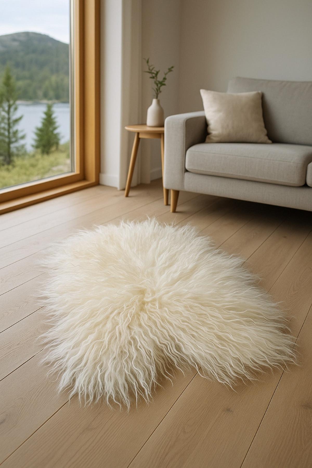 SCHAFFELL Ganzes Island Schaffell Lockig Weiß Natur, ca. 120 cm - Weiß, Fell (70/120cm) - Provellus