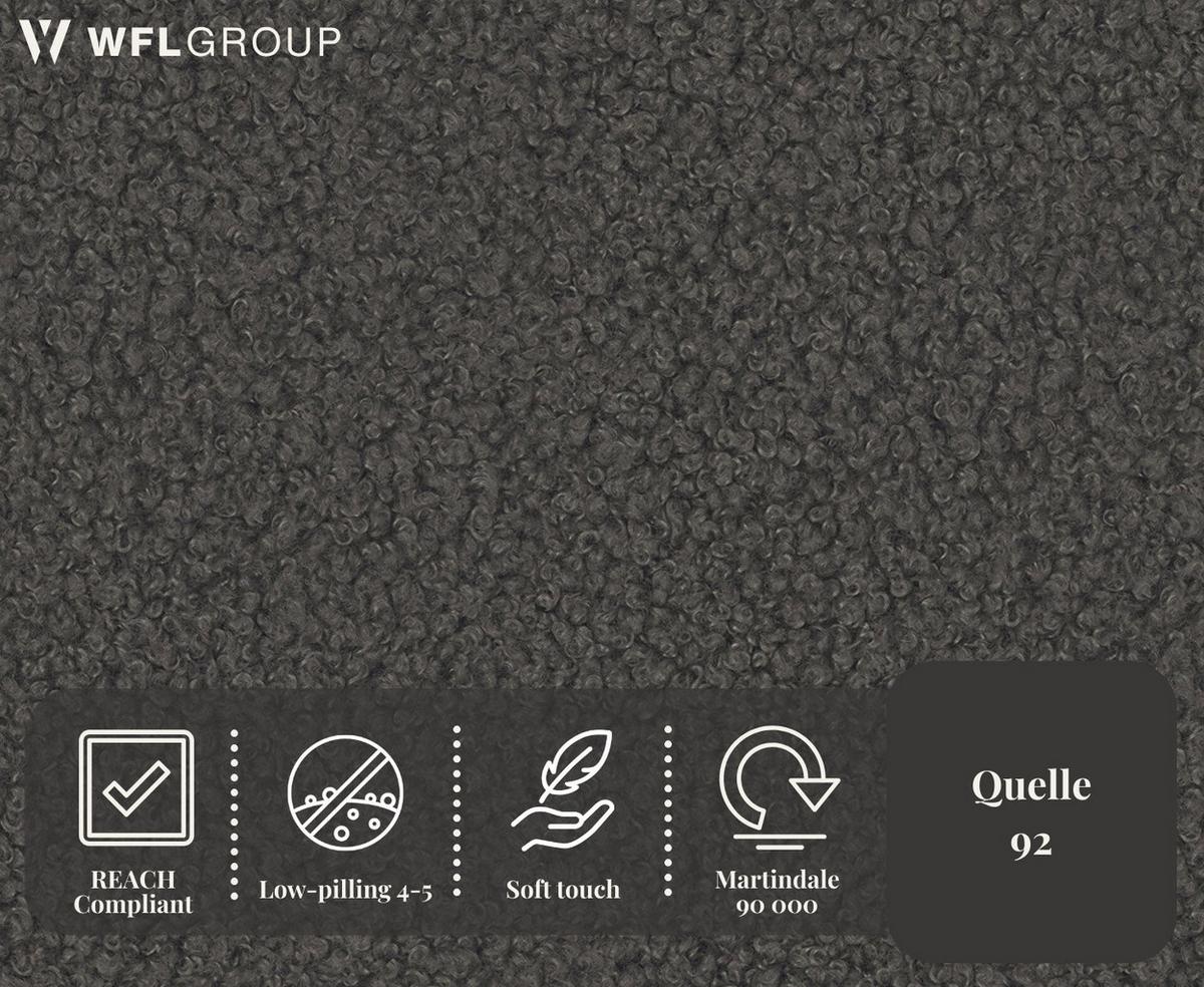 ECKSOFA Hana Loft 3-Sitzer Ecke Links, Boucle, Grau 241/80/168 cm - Schwarz/Grau, Textil/Metall (241/168cm) - WFL GROUP