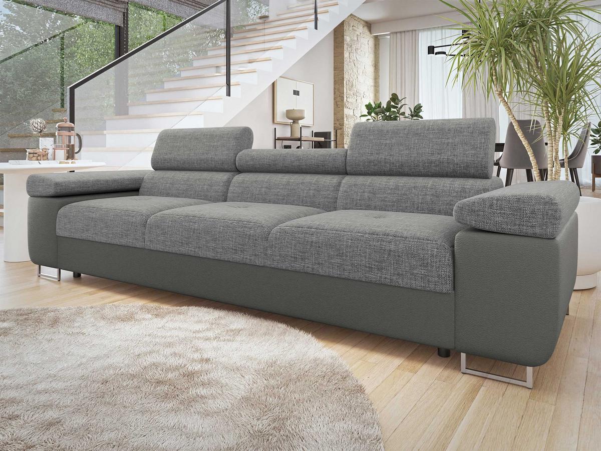 SOFA Torezio 3 - Greige, Holz/Textil (263/90/102cm) - MIRJAN24