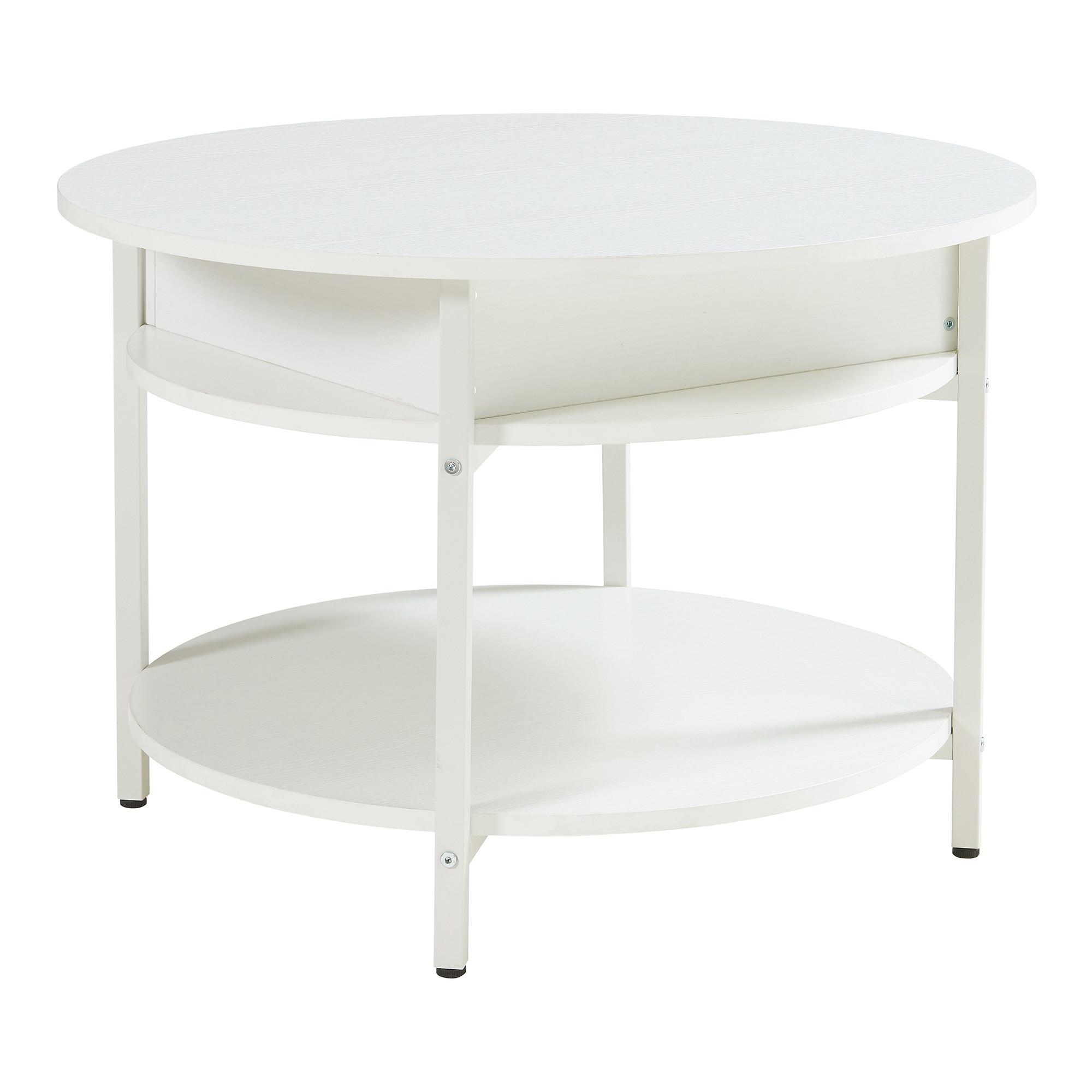 COUCHTISCH Kandas 70/49 cm - Weiß, Holzwerkstoff/Metall (70/70/49cm) - [en.casa]