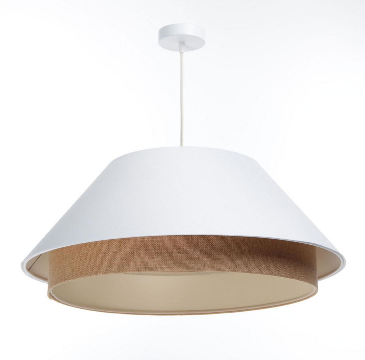 HÄNGELEUCHTE Weiß 60/25 cm - Beige/Weiß, Kunststoff (60/1.3/25cm) - ONZENO