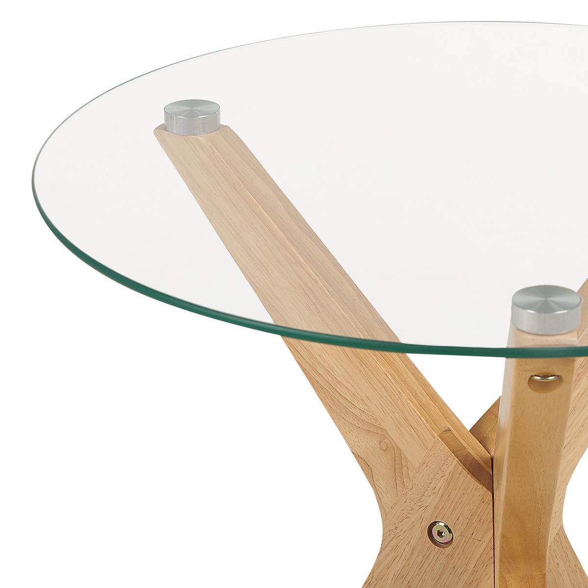 BEISTELLTISCH Glas transparent/hellbraun 45 cm Valley - Hellbraun/Transparent, Glas (45/45/51cm) - Beliani
