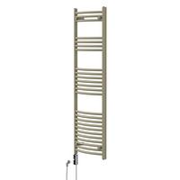 HANDTUCHHEIZKÖRPER elektrisch 500 x 1500 mm Beige Badheizkörper gebogen mit Seitenanschluss mit Heizstab 600W - Beige, Metall (50/150/3cm) - LuxeBath