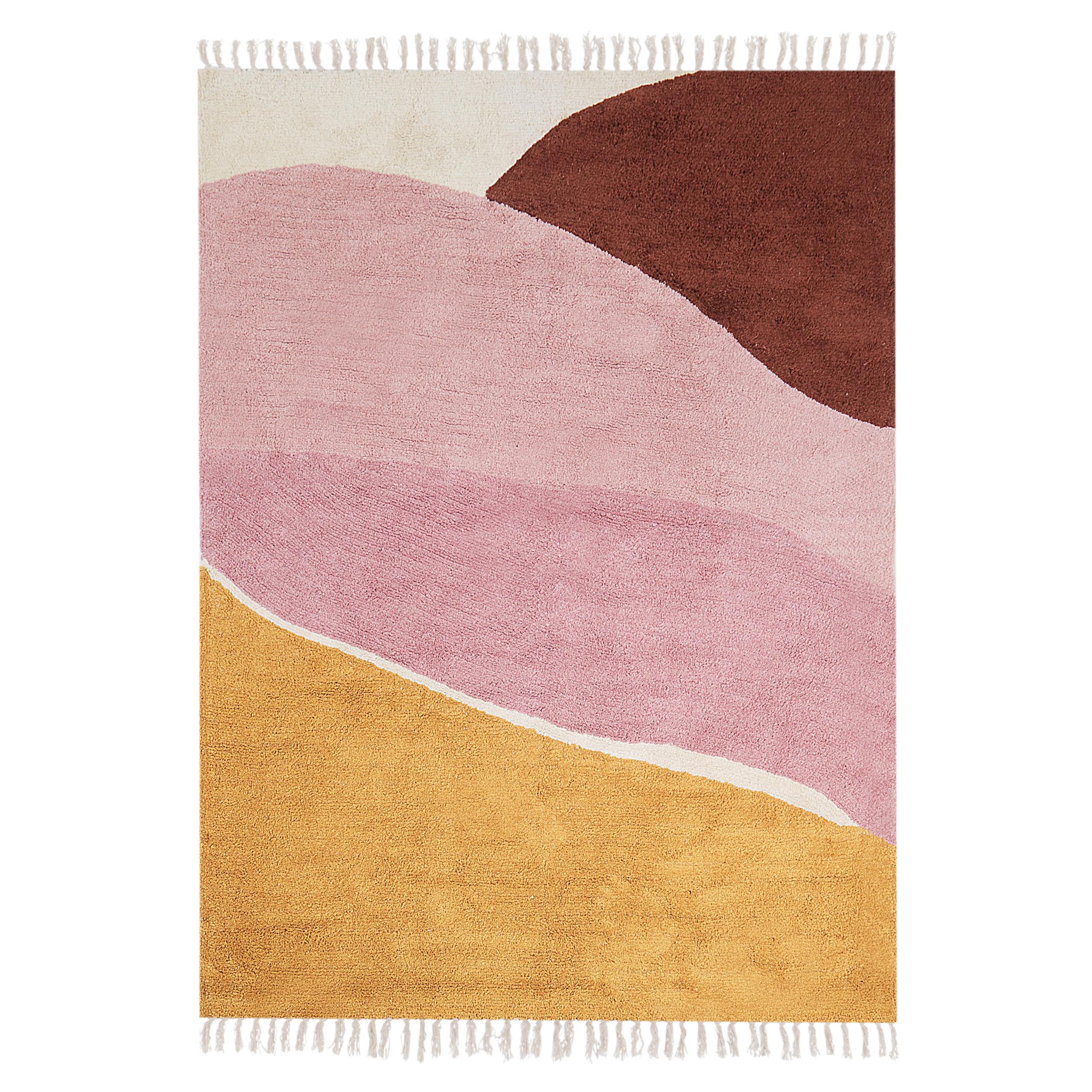 TEPPICH Rosa 140/200 cm Baumwolle Xinali - Pink, Textil (140/200cm) - Beliani