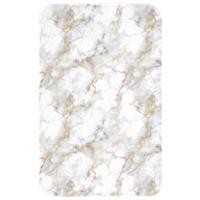 WC-VORLEGER Goldene Adern - Marmor - Weiß WC Teppich 50x80 cm - Weiß, Textil (50/1cm) - OnlyWow