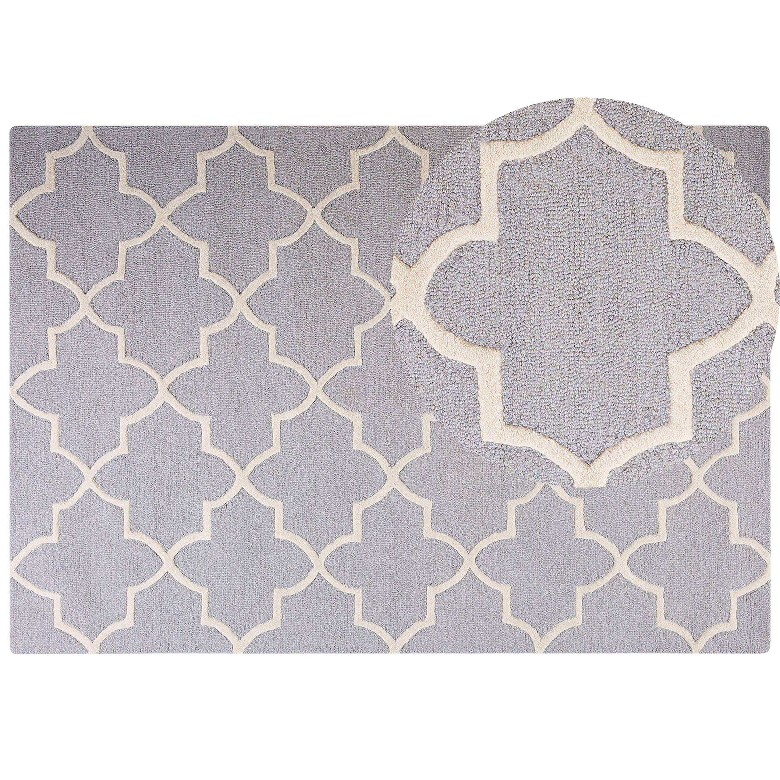 KURZFLOR-TEPPICH Silvan 230/160 cm - Grau, Textil (160/230cm) - Beliani