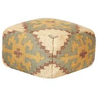 POUF Saron 50/50/30 cm - Grün, Naturmaterialien (50/30/50cm) - Beliani