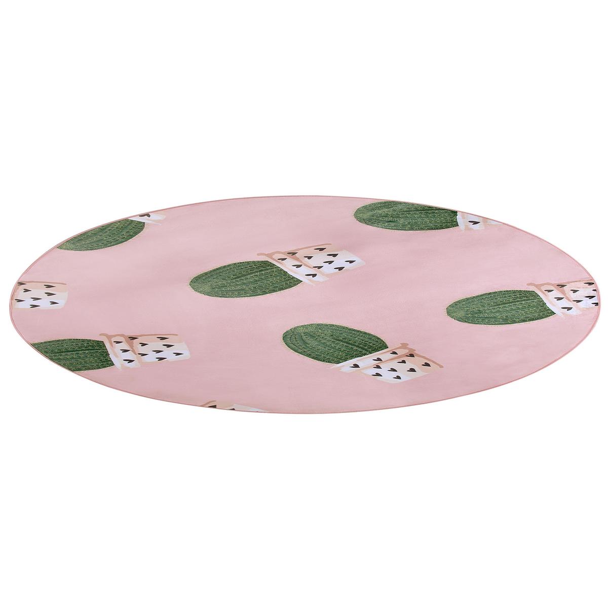KURZFLOR-KINDERTEPPICH Eldivan 120/120 cm - Pink, Kunststoff (120/120cm) - Beliani