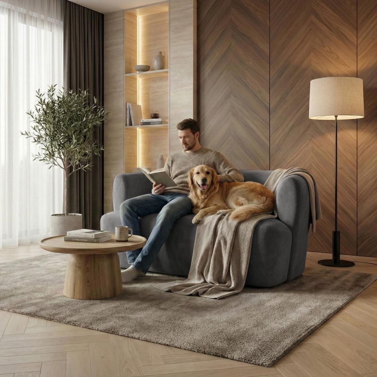 2-SITZER SOFA Nori dunkelgrau velour - Dunkelgrau/Schwarz, Kunststoff/Textil (150/68/72cm) - Beautysofa