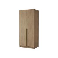 KLEIDERSCHRANK Bono I - Eichefarben/Goldfarben, Holzwerkstoff/Metall (100/215/58cm) - MIRJAN24