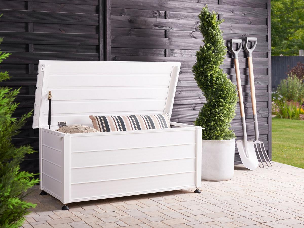 AUFBEWAHRUNGSBOX Weiß Campalto - Weiß, Metall (113/52/50cm) - Beliani