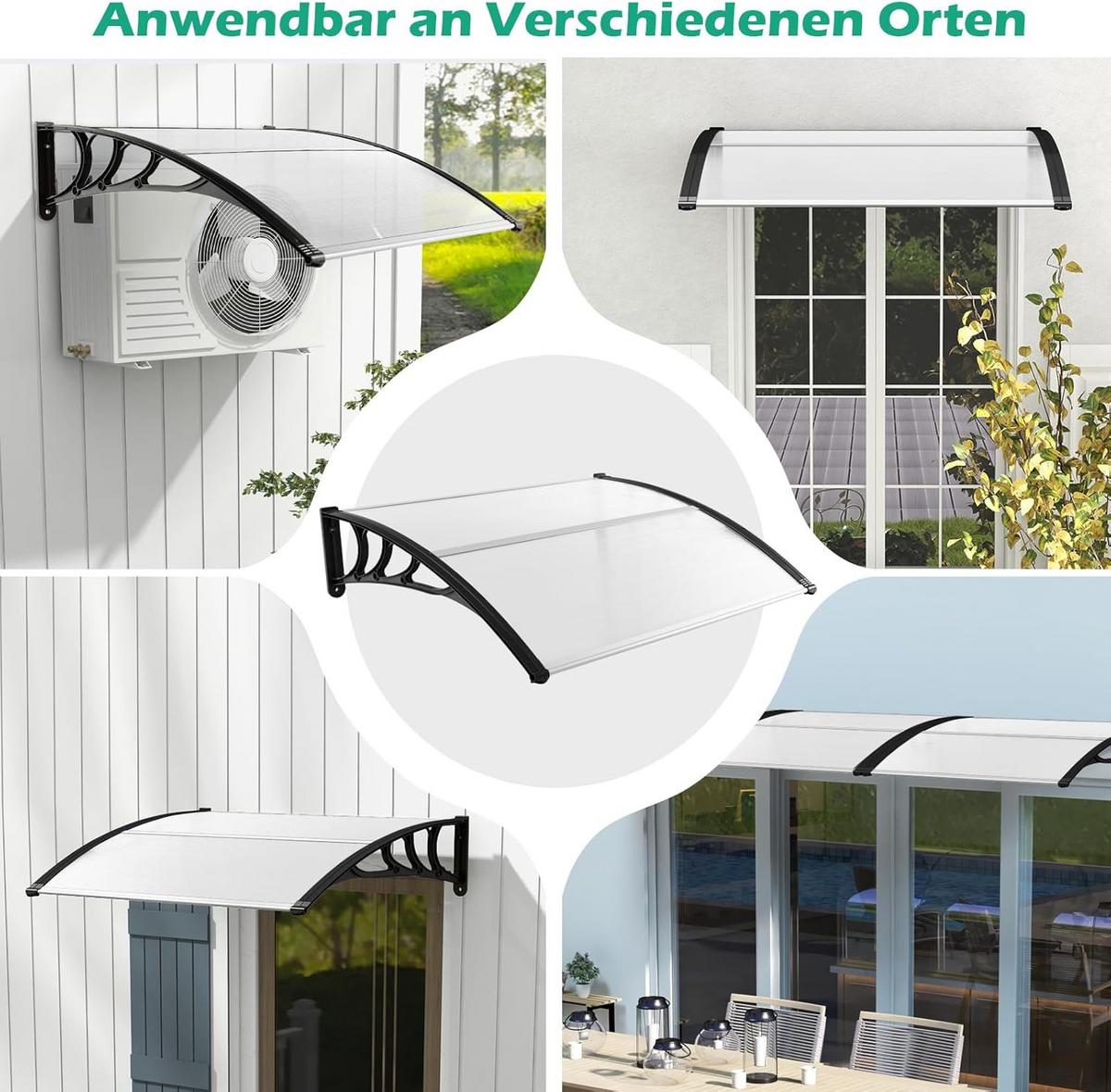 HAUSTÜRVORDACH Transparent - Transparent, Kunststoff (122/28/99cm) - COSTWAY
