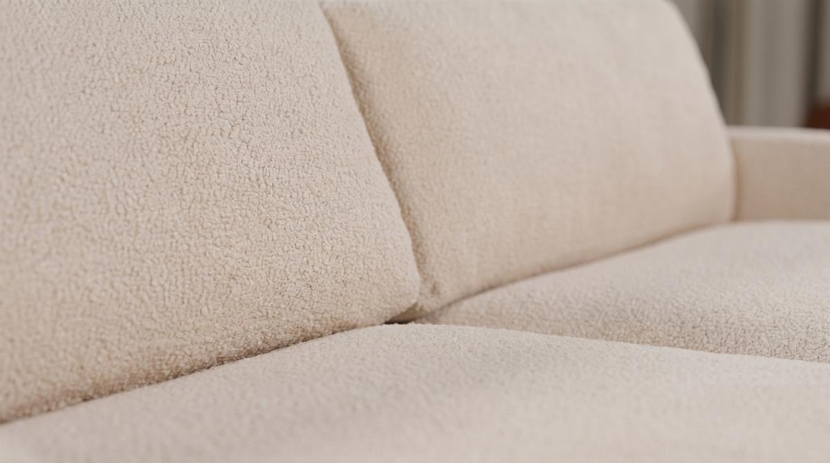 BIG SOFA MARLIN Beige Bouclé - Beige/Schwarz, Kunststoff/Textil (262/80/168cm) - KAWOLA
