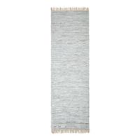 LEDERTEPPICH-LÄUFER Glitter geflochten 66/200 cm - Grau, Leder (66/200cm) - Homescapes