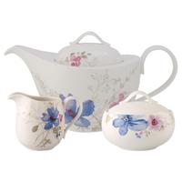 TEEZUBEHÖR-SET Mariefleur Gris Basic bunt 3-tlg. - Multicolor, Keramik (2/2/2cm) - Villeroy & Boch