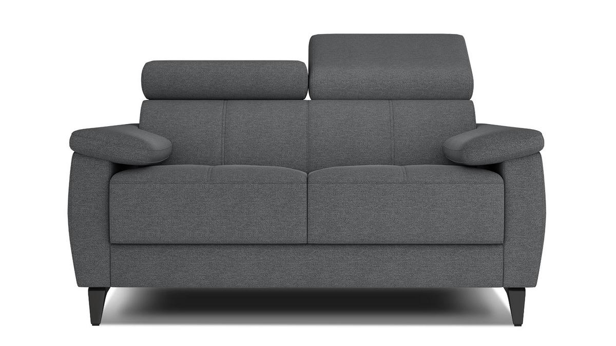 SOFA TAUNUS 2-Sitzer, dunkelgrau - Dunkelgrau/Schwarz, Holzwerkstoff/Textil (141/80/102cm) - Wozimo
