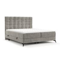 BOXBETT Niro 120/200 cm Hellbeige im Bonita Stoff - Beige/Schwarz, Holz/Holzwerkstoff (120/200cm) - AltaBeds