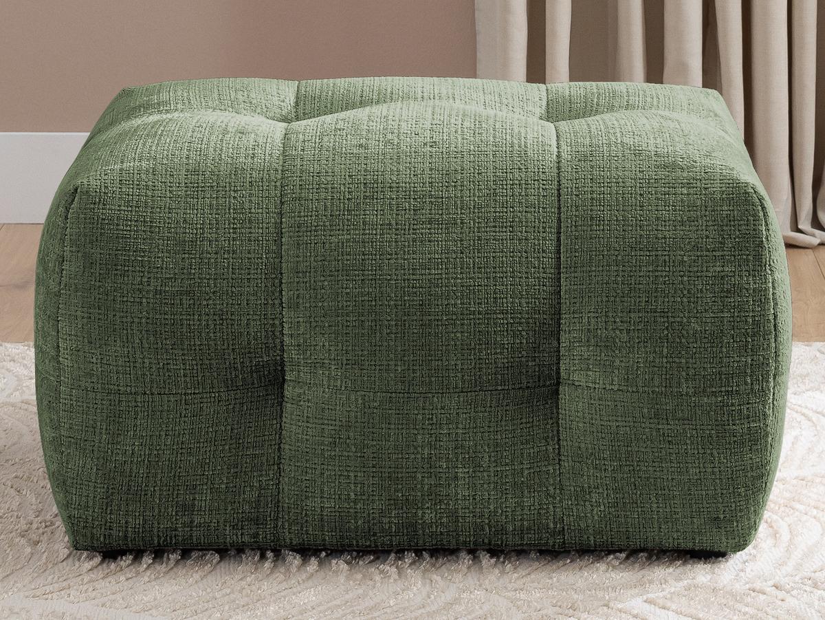 POLSTERHOCKER Kozy im Bumpy-Design aus weichem Grün Chenille-Stoff - Schwarz/Grün, Holz/Textil (87/46/68cm) - S-Style Möbel