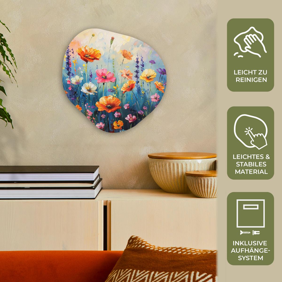 WANDBILD Blumen - Natur - Aquarell - Kunst Wanddeko 40x40 cm - Multicolor, Kunststoff (40/40cm) - MuchoWow