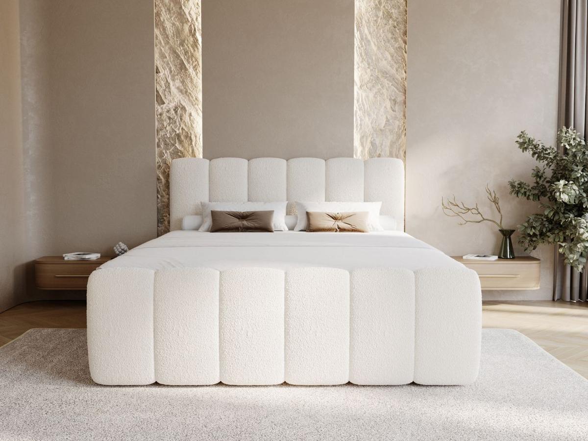 BOXBETT Cloud 140x200 Bouclé-Stoff Creme - Creme, Holz/Textil (140/200cm) - Graingold