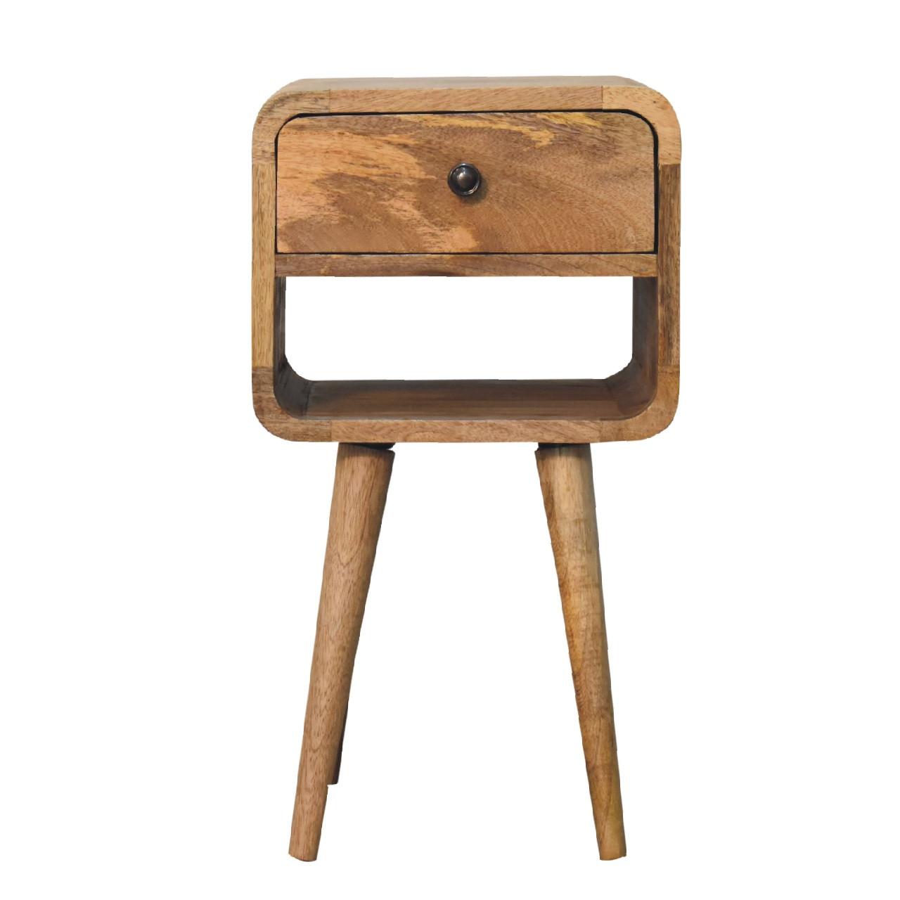 NACHTTISCH mit 1 Schublade, 1 offenes Fach, Beige - Eichefarben/Messingfarben, Holz/Metall (30/55/30cm) - Artisan Furniture