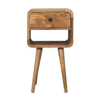 NACHTTISCH mit 1 Schublade, 1 offenes Fach, Beige - Eichefarben/Messingfarben, Holz/Metall (30/55/30cm) - Artisan Furniture