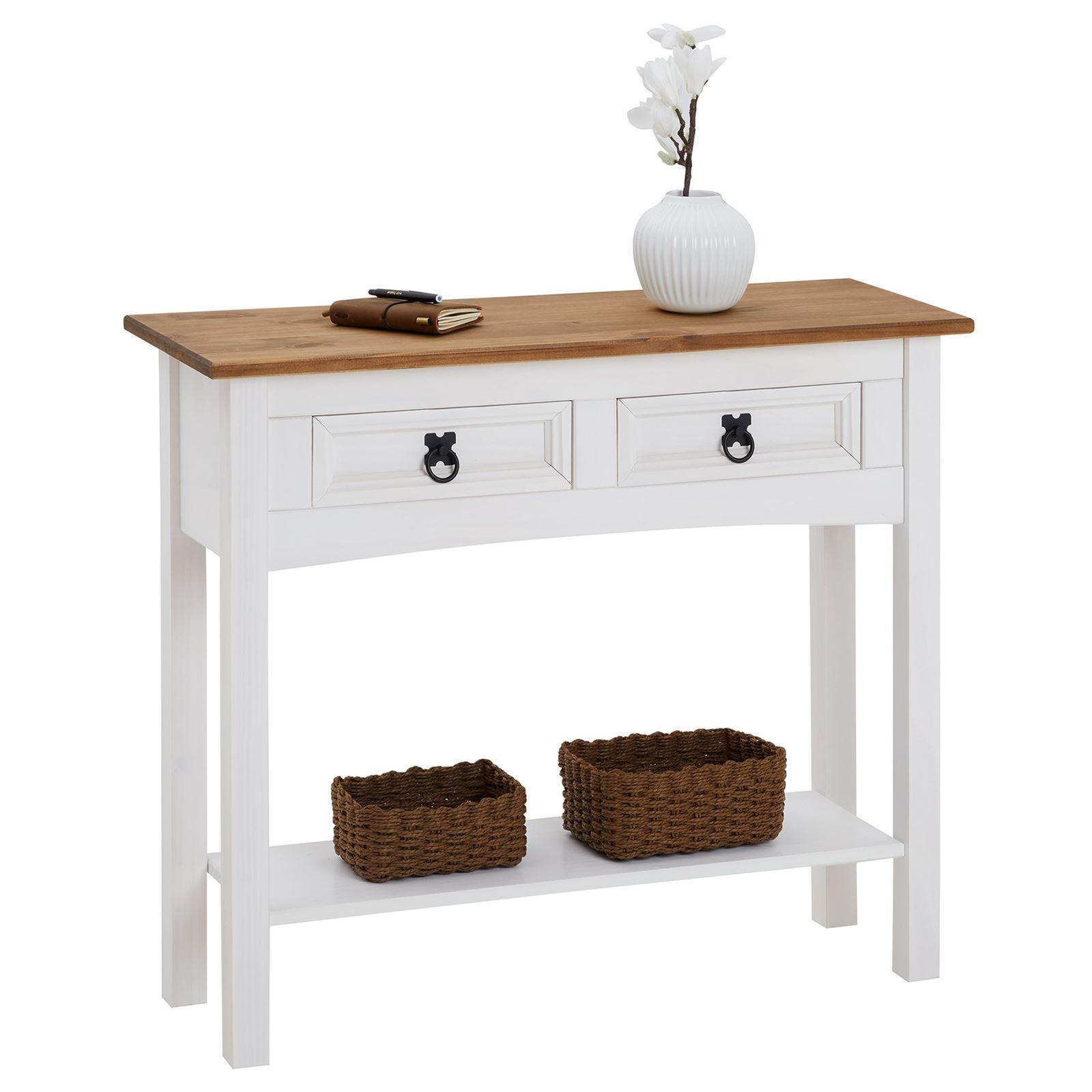 KONSOLENTISCH CAMPO weiß/braun - Weiß/Braun, Holz (32/88/73cm) - CARO-Möbel