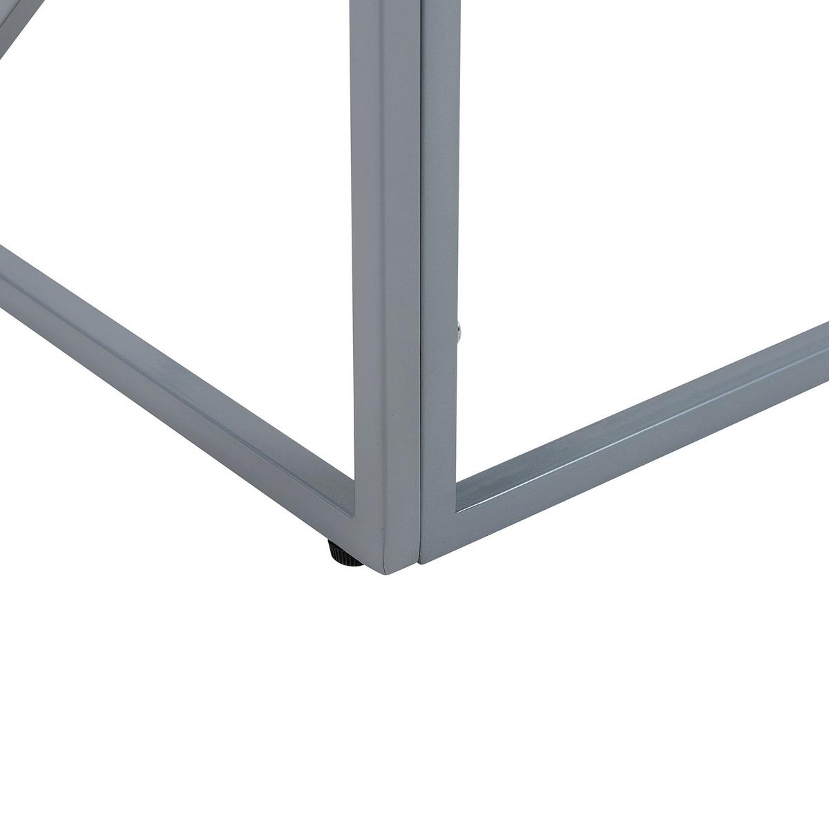 COUCHTISCH Glas silber rechteckig 50/100 cm Orland - Silberfarben, Glas (50/100/45cm) - Beliani