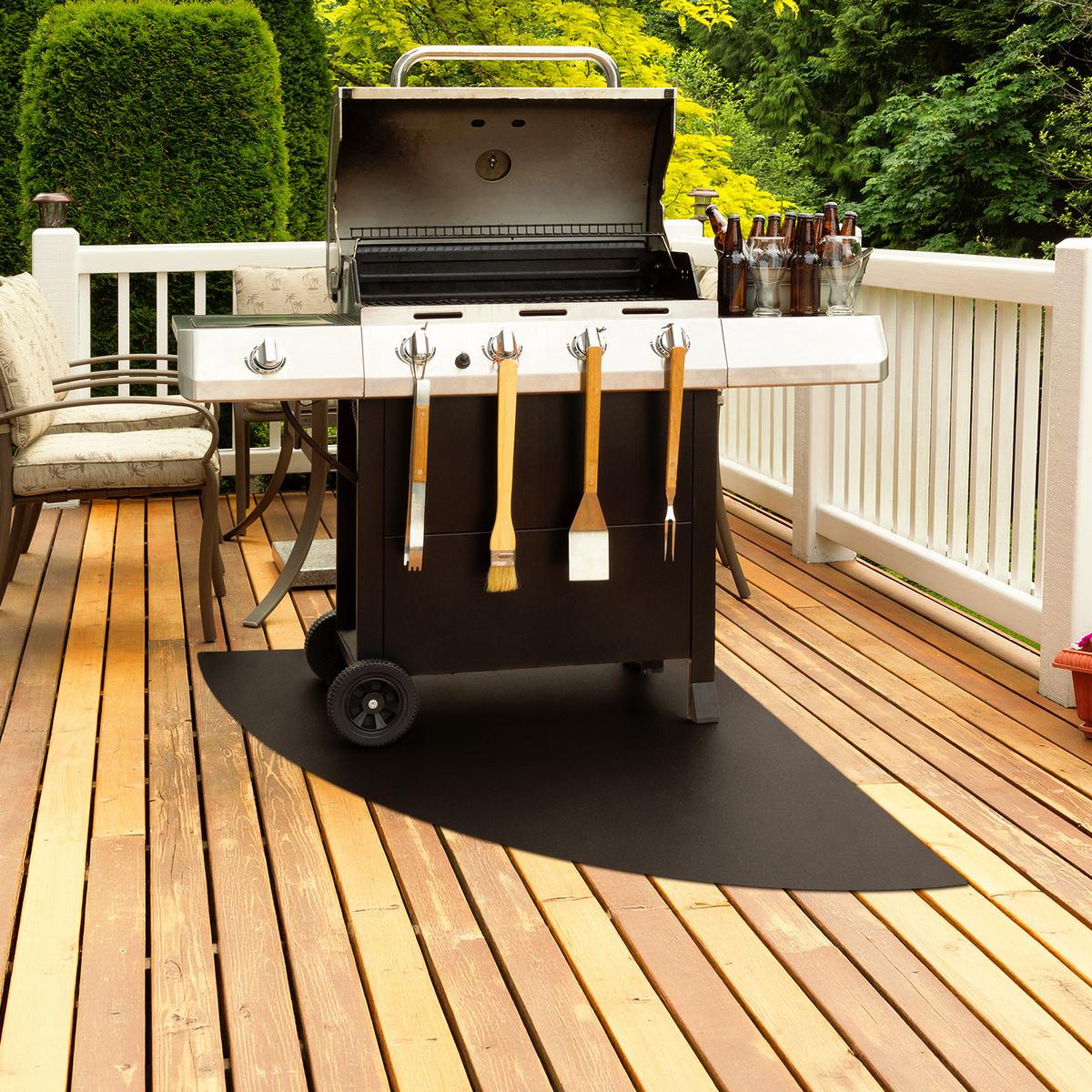GRILLUNTERLAGE Bodenschutzplatte Metall Schwarz 100x100 cm - Schwarz, Metall (100/100/0.1cm) - TULUP