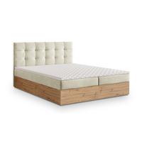 BOXBETT MOLVEN 140x200 cm mit Matratze und Topper - Creme - Creme, Holz (140/200cm) - MASSENO