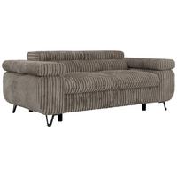2-SITZER SOFA PETER - Hellbraun Cord - Hellbraun/Schwarz, Textil/Metall (200/76/99cm) - MKS