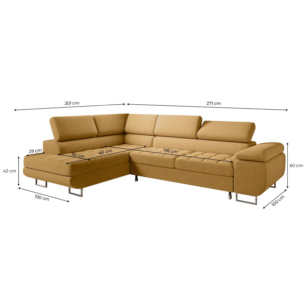 ECKSOFA Eden 4 Sitzplätze Gelb - Gelb, Textil (271/201cm) - Petits-meubles