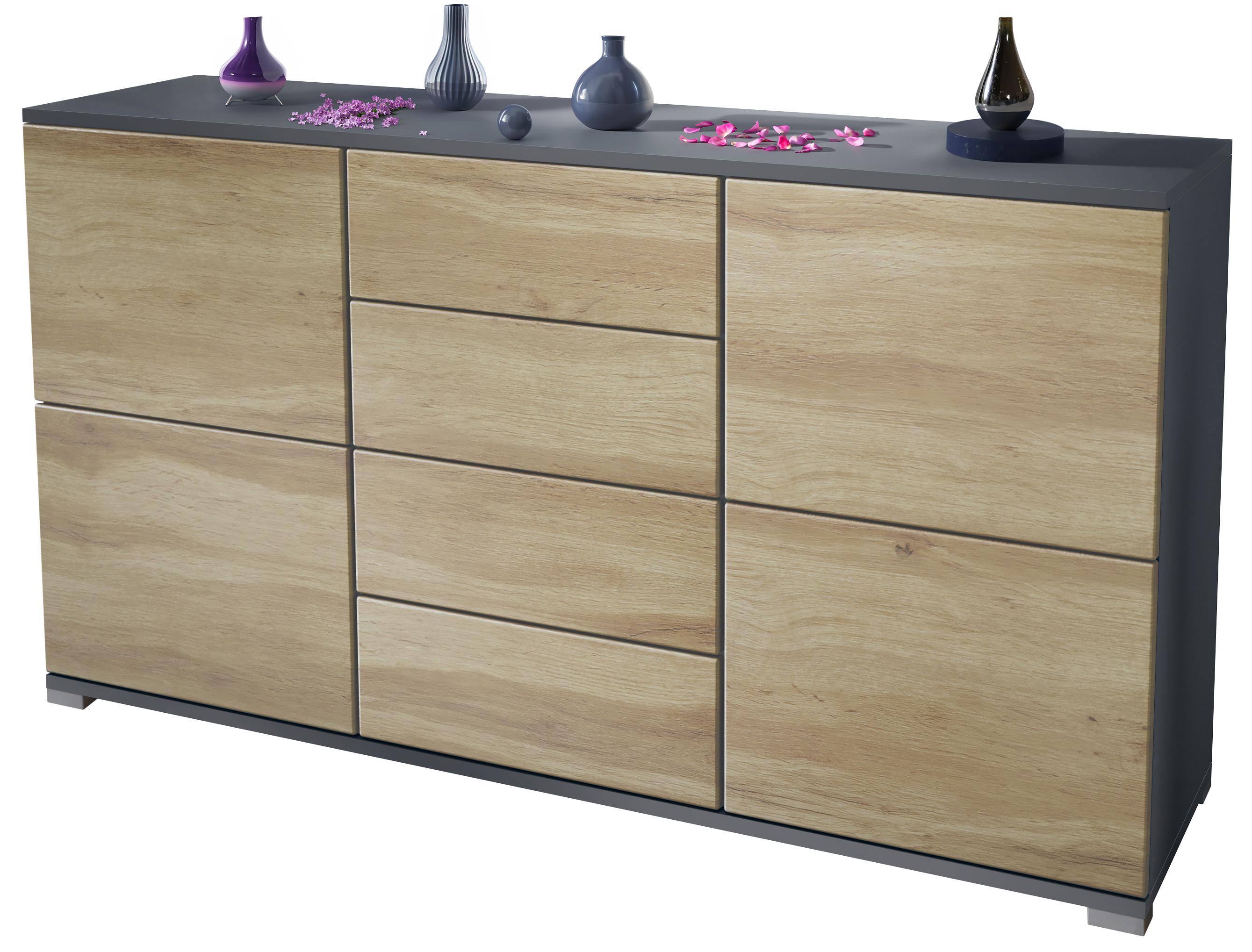 SIDEBOARD Rova Eiche Wotan - Eiche Wotan, Holzwerkstoff (138.5/75.5/35cm) - Vladon