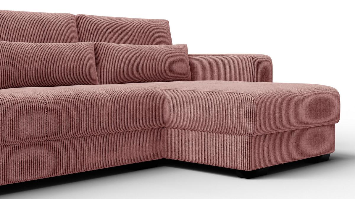 ECKSOFA OLI 4-Sitzer rechts, altrosa - Altrosa, Holz/Textil (295/172cm) - Wozimo