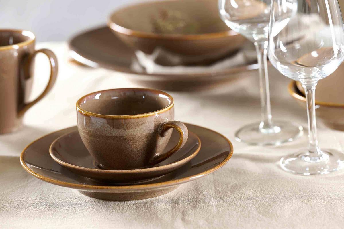 KAFFEESERVICE Sahara Dunkelbraun 18-tlg. - Dunkelbraun, Keramik (2/2/2cm) - Ritzenhoff Breker